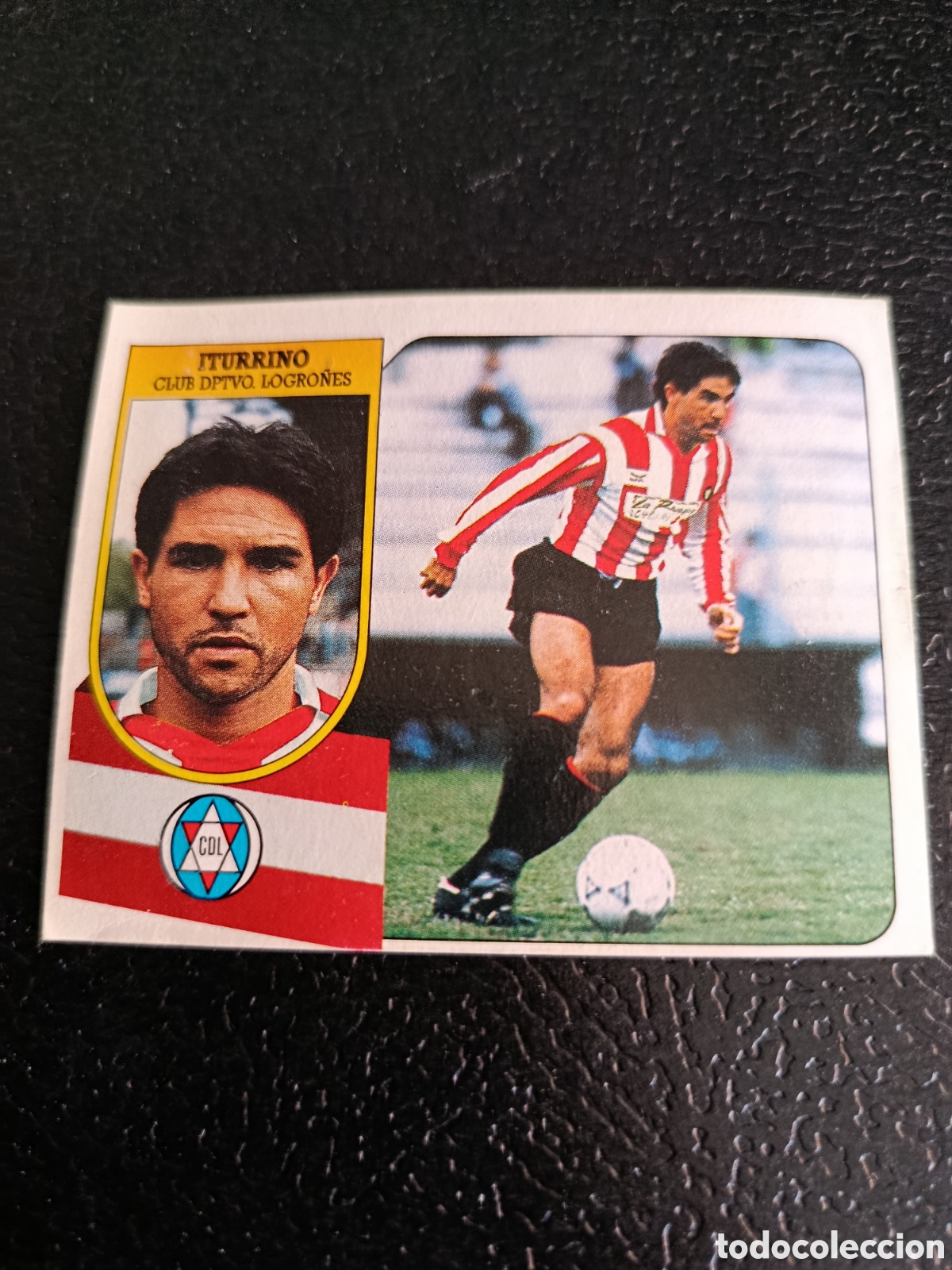 Cromos de F&uacute;tbol: ITURRINO LOGRO&Ntilde;ES FICHAJE 16 LIGA ESTE 1991/92 91 92 CARTON DESPEGADO
