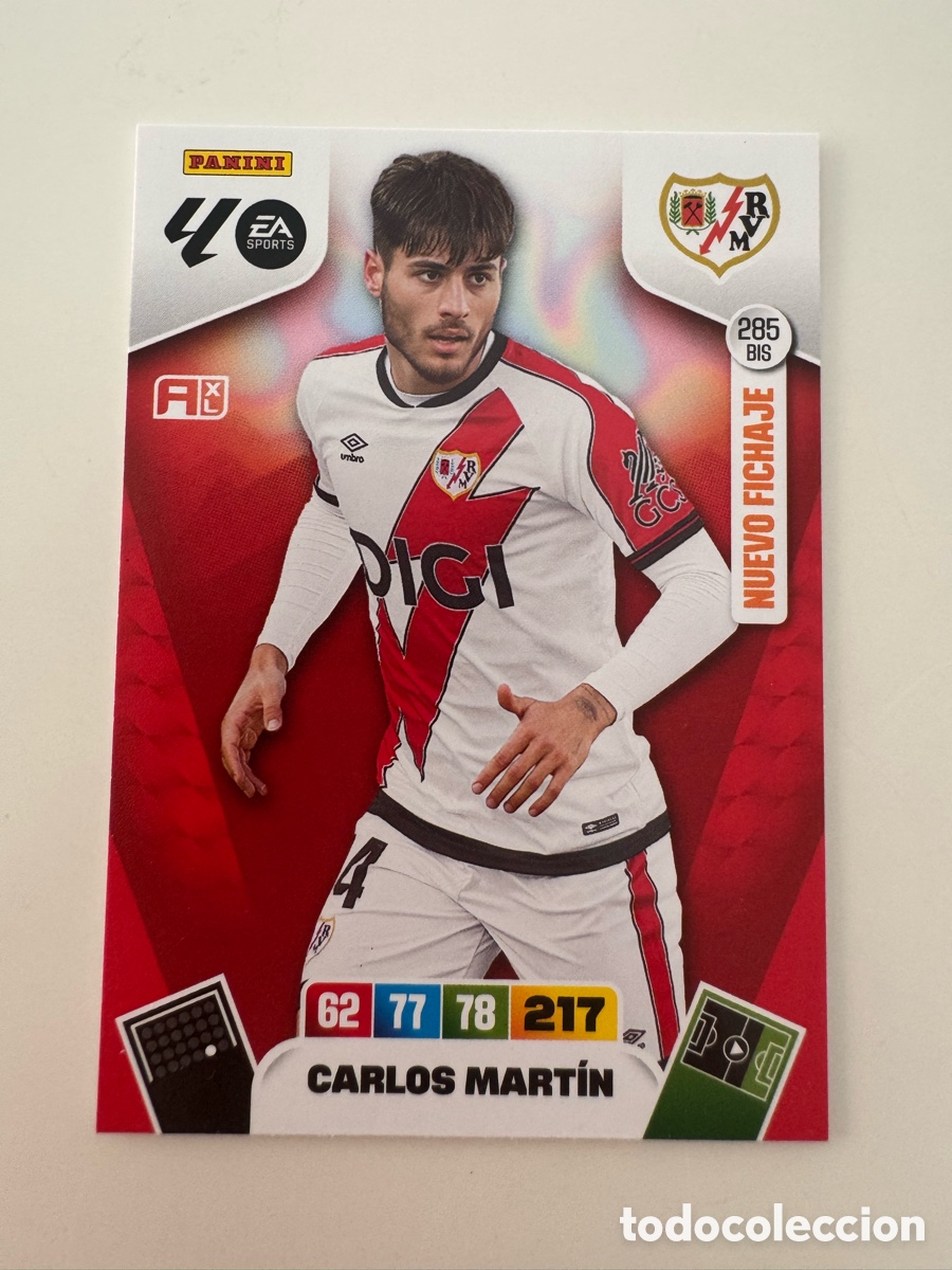 Cromos de F&uacute;tbol: PANINI ADRENALYN XL LIGA 2025-2026 25-26 &ndash; Carlos Mart&iacute;n Rayo Vallecano N&ordm; 285 BIS