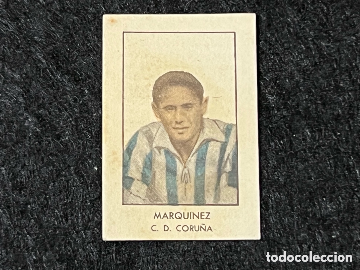 Figurine di Calcio: CROMO MARQUINEZ DEPORTIVO CORU&Ntilde;A FUT-BOL LIGA 1943-44 MANUFACTURAS OISEMEN MOLINA DE SEGURA RARO.