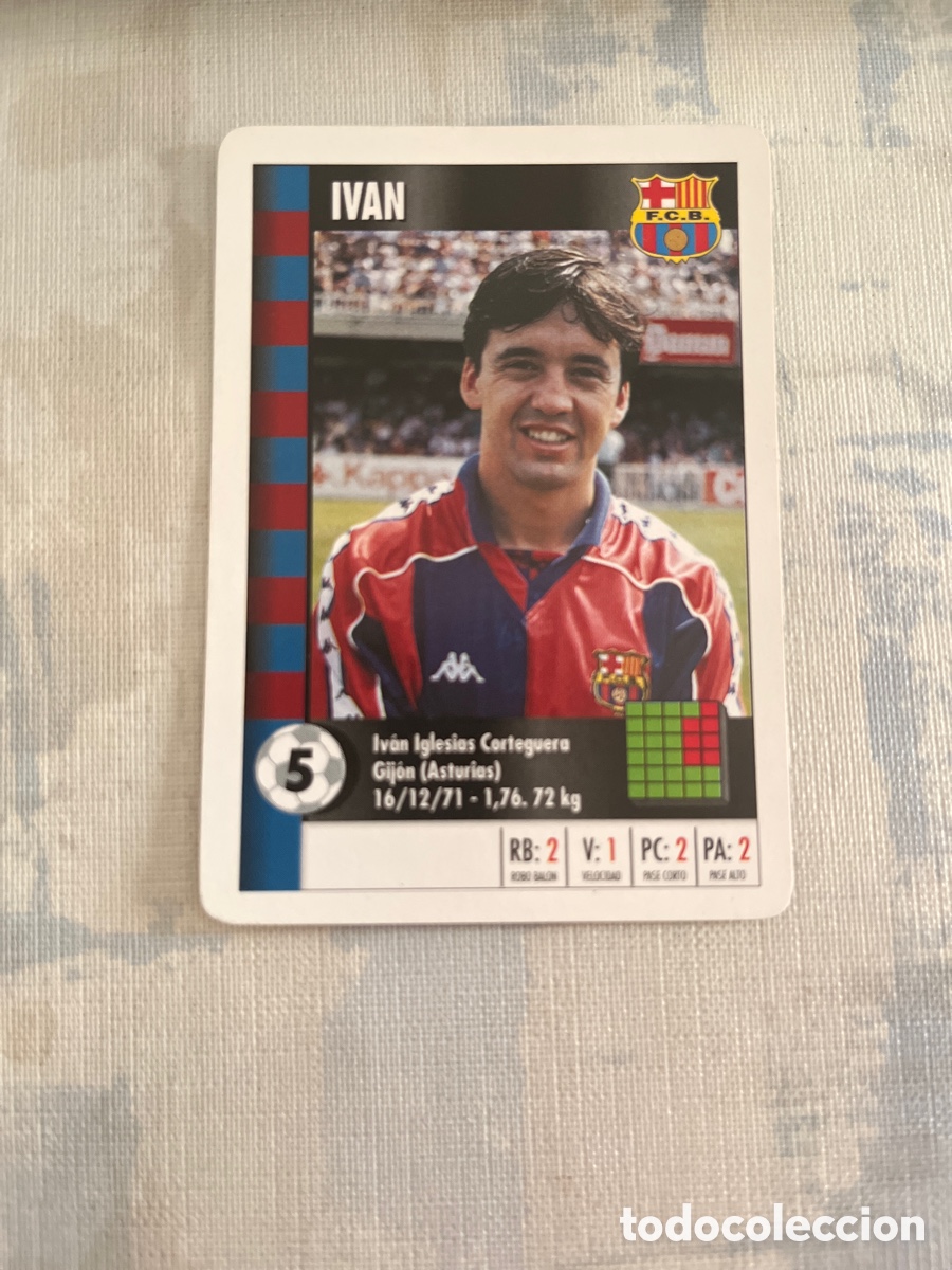 Cromos de Futebol: IVAN F.C.BARCELONA SUPER GOL 95 96 MARCA LFP 1995 1996 CARTA TAMA&Ntilde;O FOURNIER EN PERFECTO ESTADO