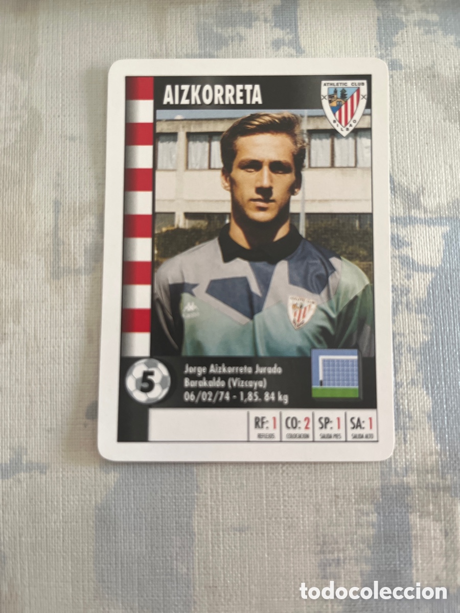 Figurine di Calcio: AIZKORRETA ATHLETIC CLUB SUPER GOL 95 96 MARCA LFP 1995 1996 CARTA TAMA&Ntilde;O FOURNIER PERFECTO ESTADO