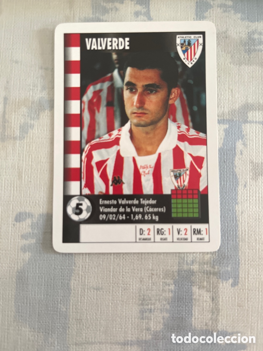 Figurine di Calcio: VALVERDE ATHLETIC CLUB SUPER GOL 95 96 MARCA LFP 1995 1996 CARTA TAMA&Ntilde;O FOURNIER PERFECTO ESTADO