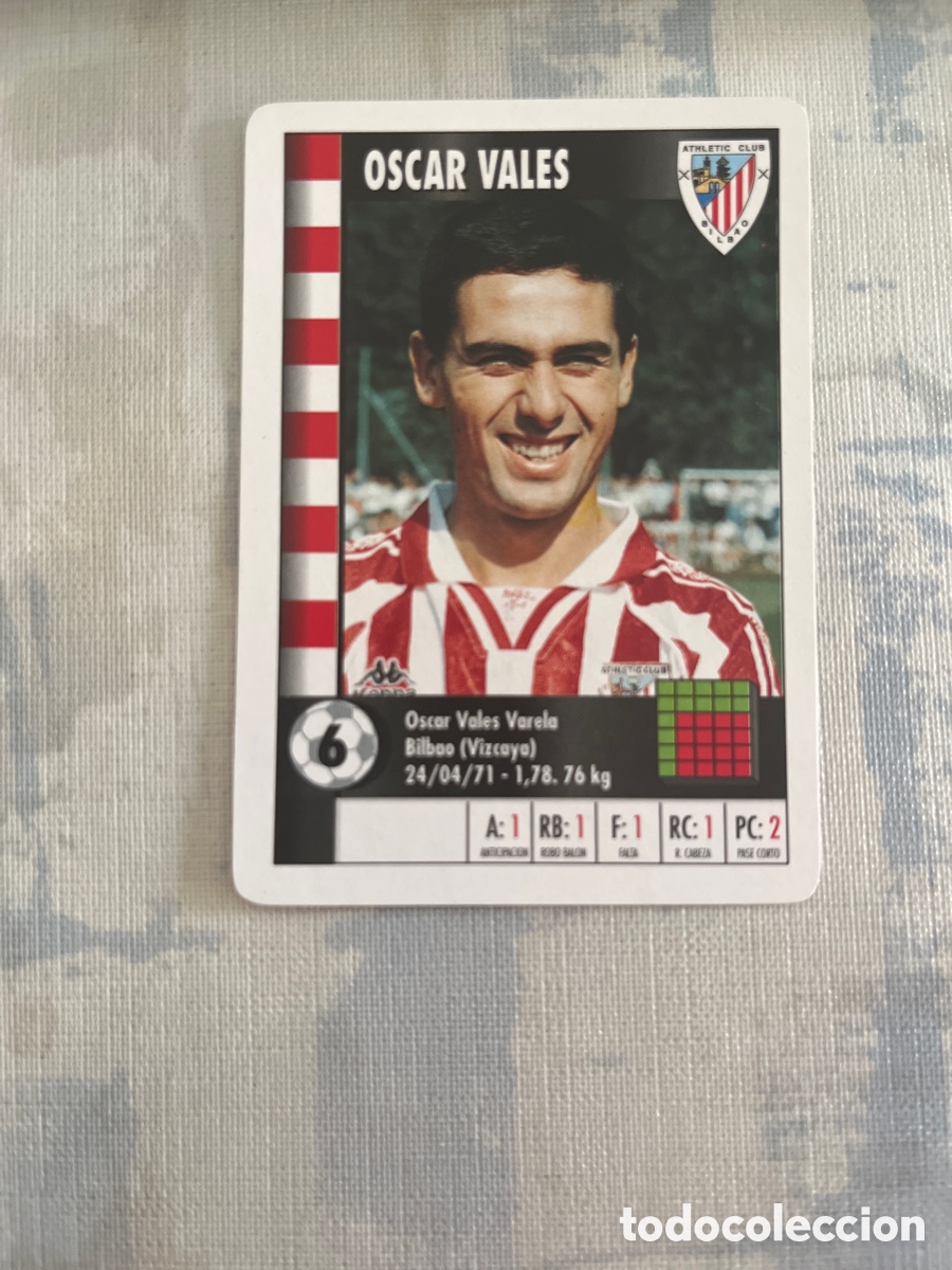 Figurine di Calcio: OSCAR VALES ATHLETIC CLUB SUPER GOL 95 96 MARCA LFP 1995 1996 CARTA TAMA&Ntilde;O FOURNIER PERFECTO ESTADO