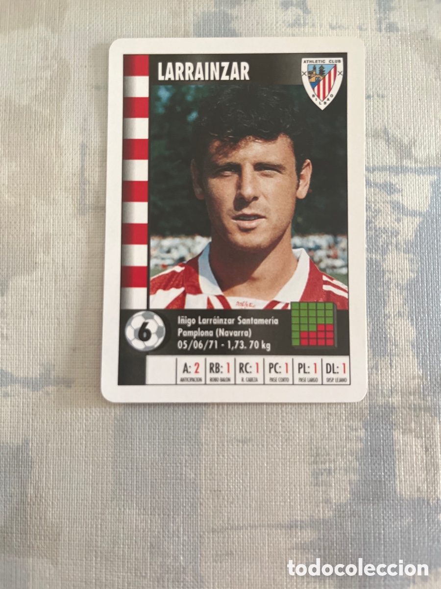 Cromos de F&uacute;tbol: LARRAINZAR ATHLETIC CLUB SUPER GOL 95 96 MARCA LFP 1995 1996 CARTA TAMA&Ntilde;O FOURNIER PERFECTO ESTADO
