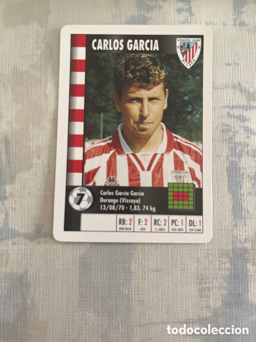 Figurine di Calcio: CARLOS GARCIA ATHLETIC CLUB SUPER GOL 95 96 MARCA LFP 1995 1996 CARTA TAM. FOURNIER PERFECTO ESTADO