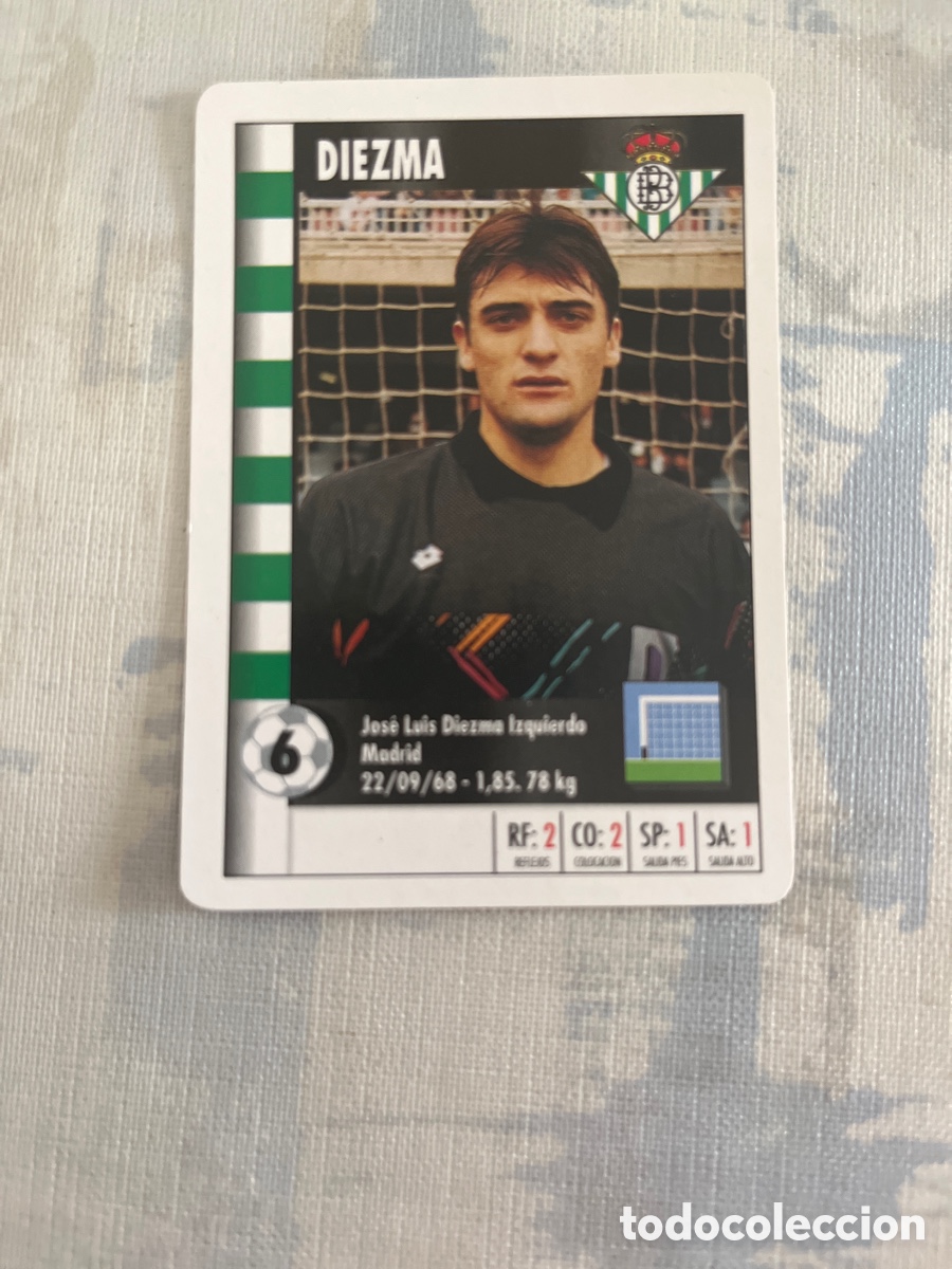 Cartes &agrave; collectionner de Football: DIEZMA REAL BETIS SUPER GOL 95 96 MARCA LFP 1995 1996 CARTA TAMA&Ntilde;O FOURNIER PERFECTO ESTADO