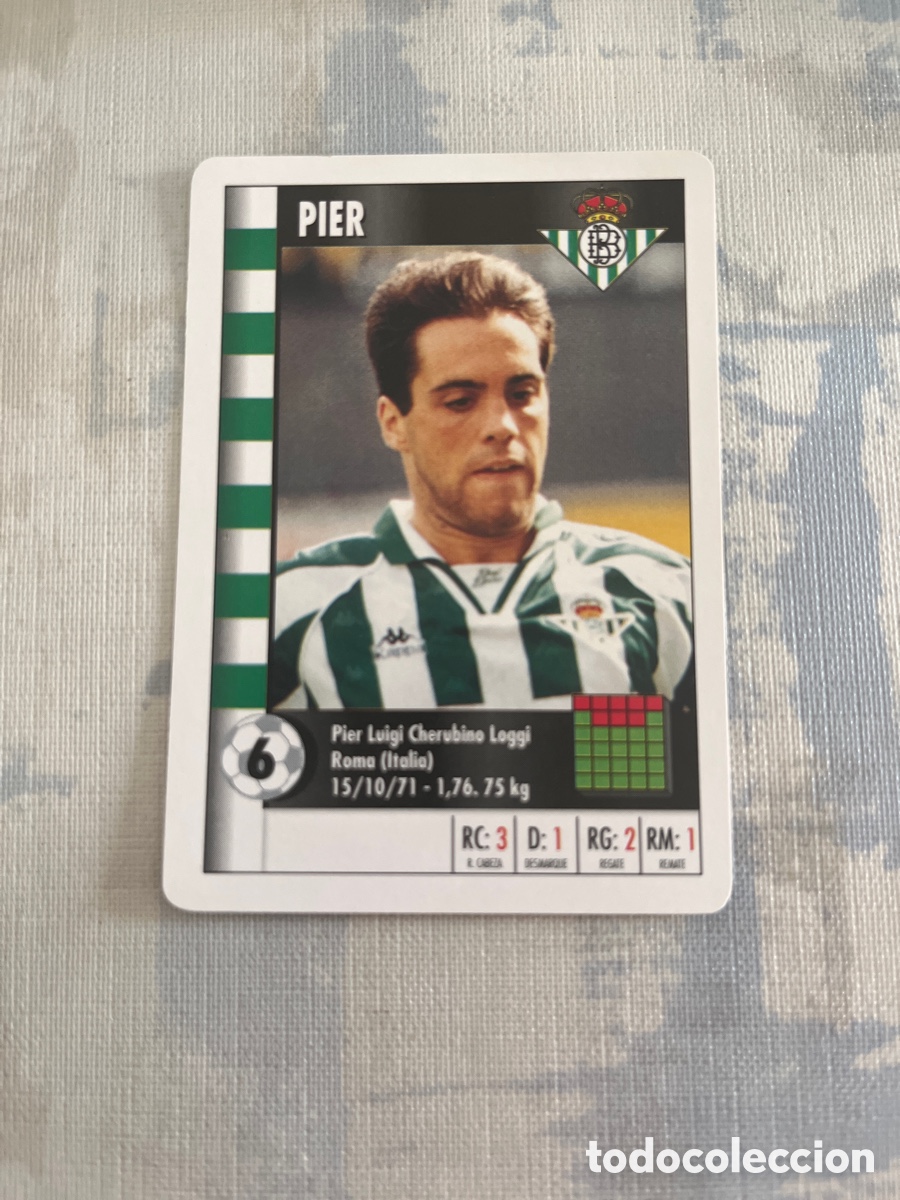 Cromos de F&uacute;tbol: PIER REAL BETIS SUPER GOL 95 96 MARCA LFP 1995 1996 CARTA TAMA&Ntilde;O FOURNIER PERFECTO ESTADO