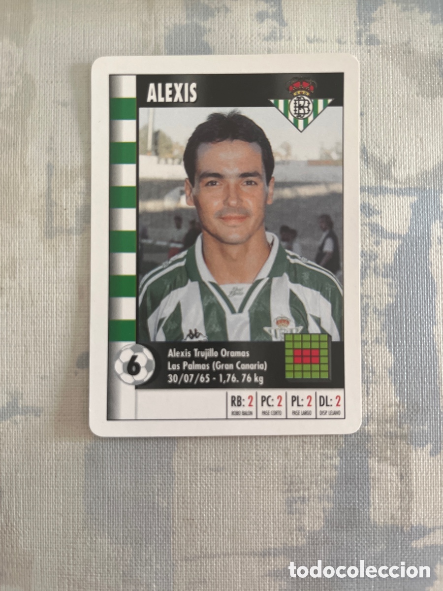 Cromos de F&uacute;tbol: ALEXIS REAL BETIS SUPER GOL 95 96 MARCA LFP 1995 1996 CARTA TAMA&Ntilde;O FOURNIER PERFECTO ESTADO