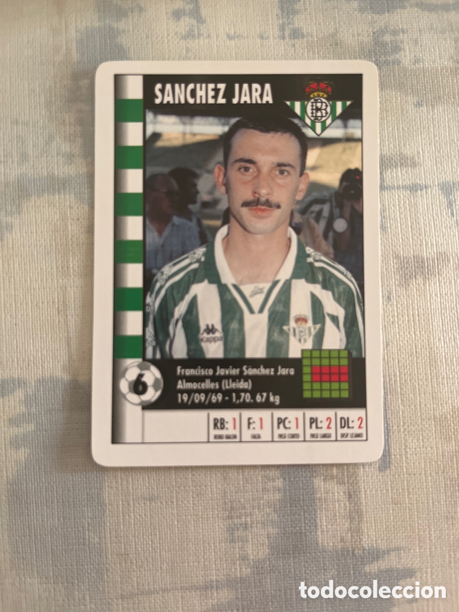 Figurine di Calcio: SANCHEZ JARA REAL BETIS SUPER GOL 95 96 MARCA LFP 1995 1996 CARTA TAMA&Ntilde;O FOURNIER PERFECTO ESTADO
