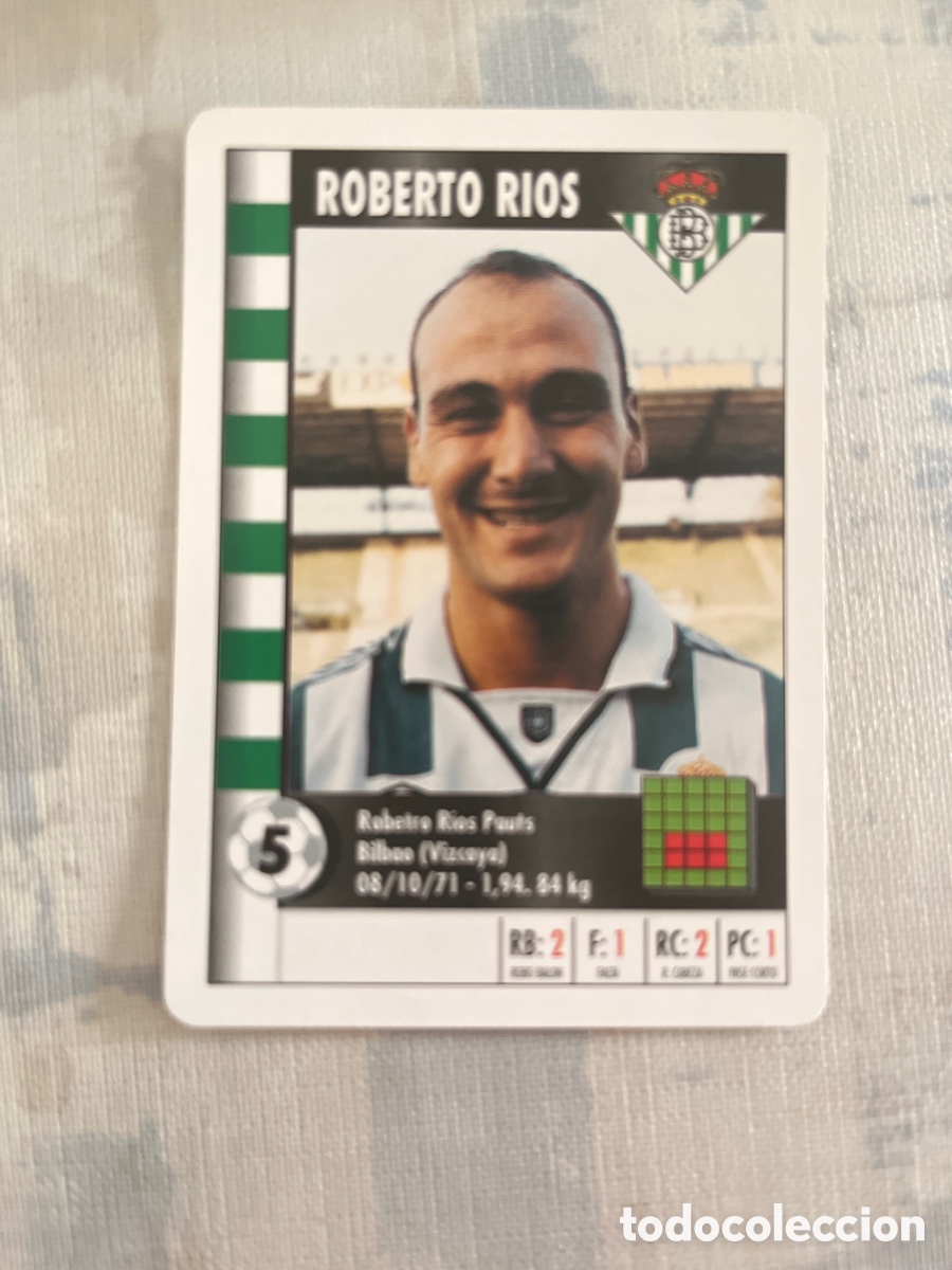 Cromos de F&uacute;tbol: ROBERTO RIOS REAL BETIS SUPER GOL 95 96 MARCA LFP 1995 1996 CARTA TAMA&Ntilde;O FOURNIER PERFECTO ESTADO