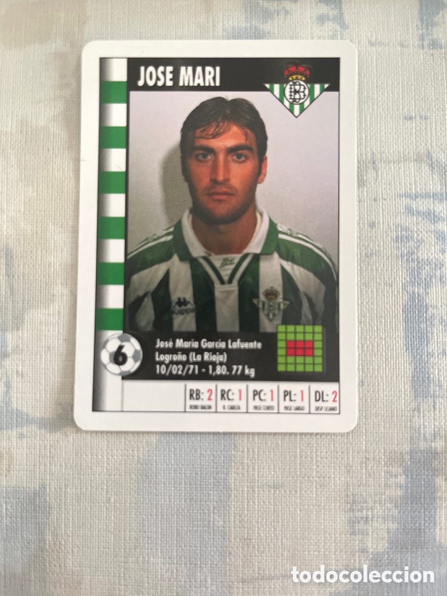 Cromos de F&uacute;tbol: JOSE MARI REAL BETIS SUPER GOL 95 96 MARCA LFP 1995 1996 CARTA TAMA&Ntilde;O FOURNIER PERFECTO ESTADO