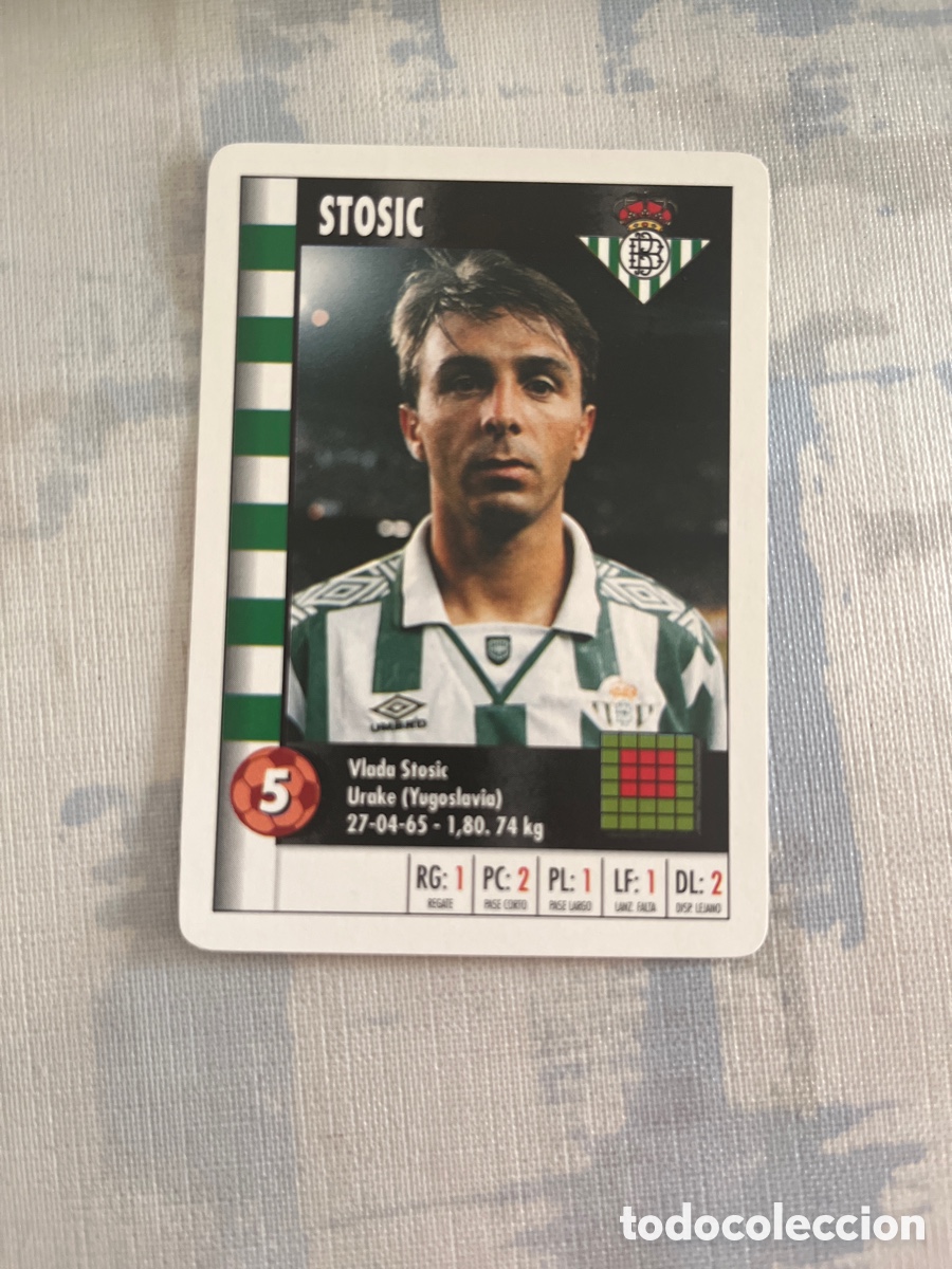 Figurine di Calcio: STOSIC REAL BETIS SUPER GOL 95 96 MARCA LFP 1995 1996 CARTA TAMA&Ntilde;O FOURNIER PERFECTO ESTADO