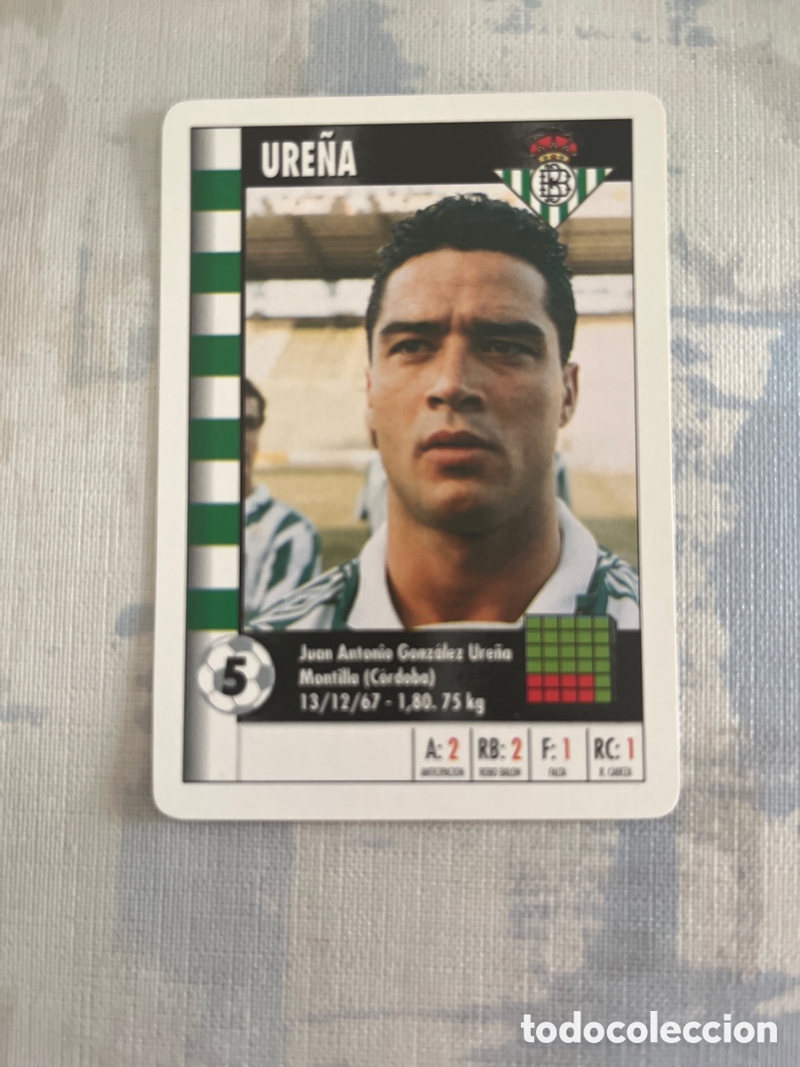 Figurine di Calcio: URE&Ntilde;A REAL BETIS SUPER GOL 95 96 MARCA LFP 1995 1996 CARTA TAMA&Ntilde;O FOURNIER PERFECTO ESTADO