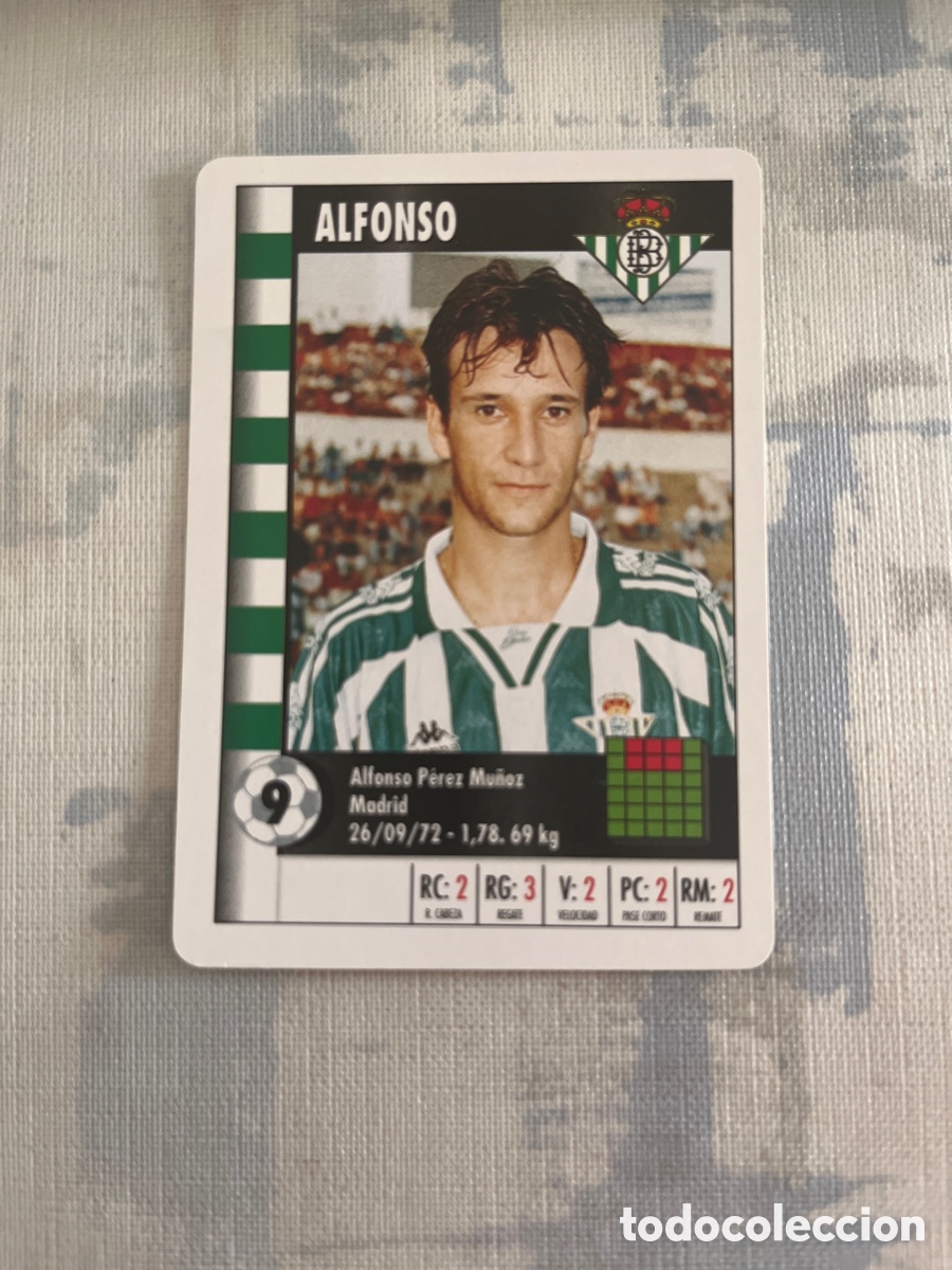 Figurine di Calcio: ALFONSO REAL BETIS SUPER GOL 95 96 MARCA LFP 1995 1996 CARTA TAMA&Ntilde;O FOURNIER PERFECTO ESTADO