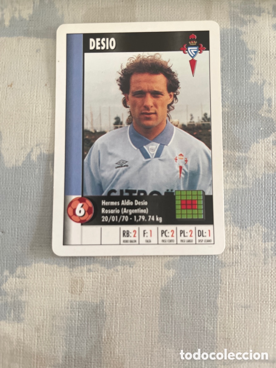 Fu&szlig;ball-Sticker: DESIO CELTA DE VIGO SUPER GOL 95 96 MARCA LFP 1995 1996 CARTA TAM. FOURNIER PERFECTO ESTADO