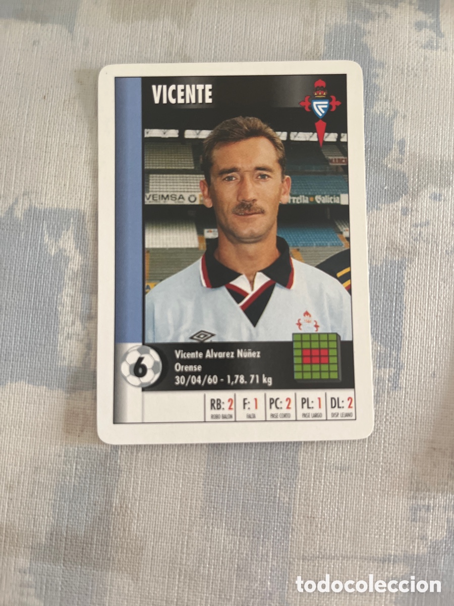 Figurine di Calcio: VICENTE CELTA DE VIGO SUPER GOL 95 96 MARCA LFP 1995 1996 CARTA TAM. FOURNIER PERFECTO ESTADO