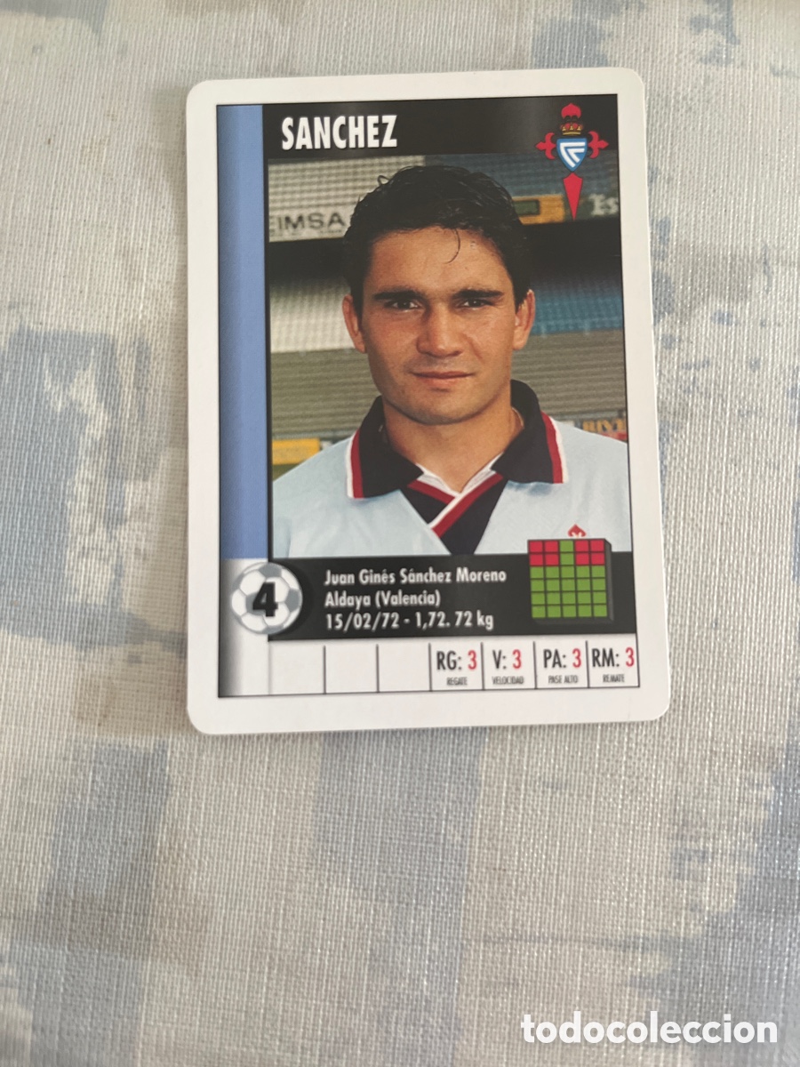 Fu&szlig;ball-Sticker: SANCHEZ CELTA DE VIGO SUPER GOL 95 96 MARCA LFP 1995 1996 CARTA TAM. FOURNIER PERFECTO ESTADO