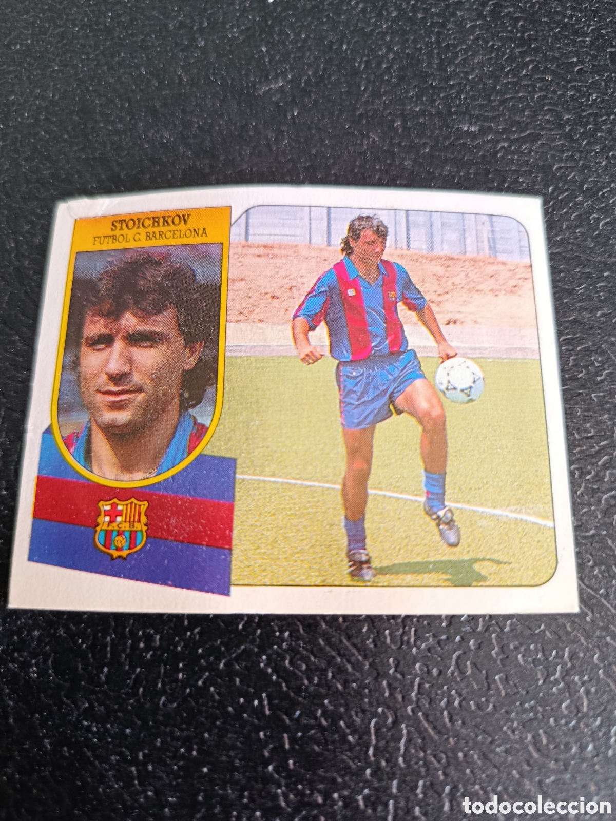 Fu&szlig;ball-Sticker: STOICHKOV BARCELONA LIGA ESTE 1991/92 91 92 CARTON DESPEGADO