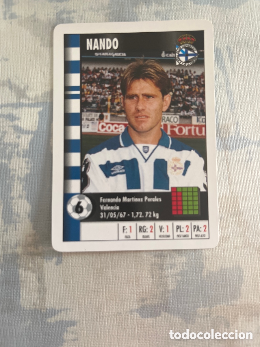Cartes &agrave; collectionner de Football: NANDO DEPORTIVO DE LA CORU&Ntilde;A SUPER GOL 95 96 MARCA LFP 1995 1996 CARTA FOURNIER PERFECTO ESTADO