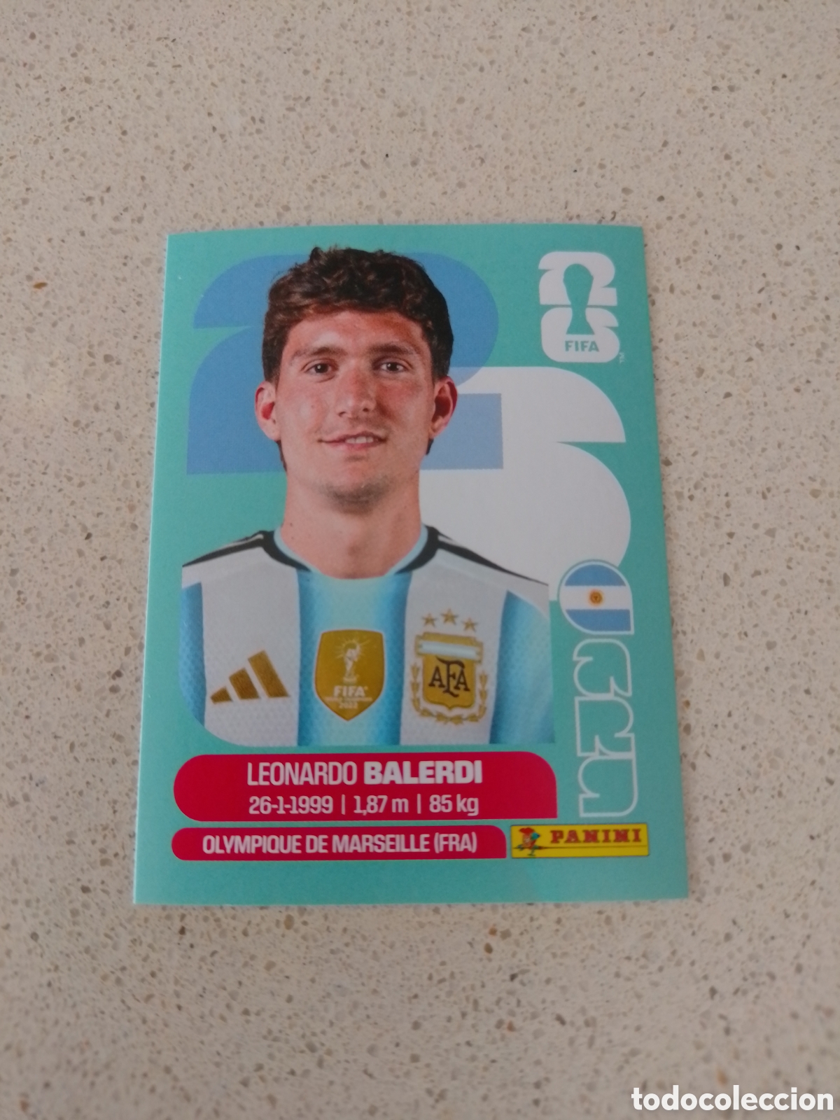 Cromos de F&uacute;tbol: CROMO NUMERO 7 BALERDI ARGENTINA . MUNDIAL 2026. PANINI.