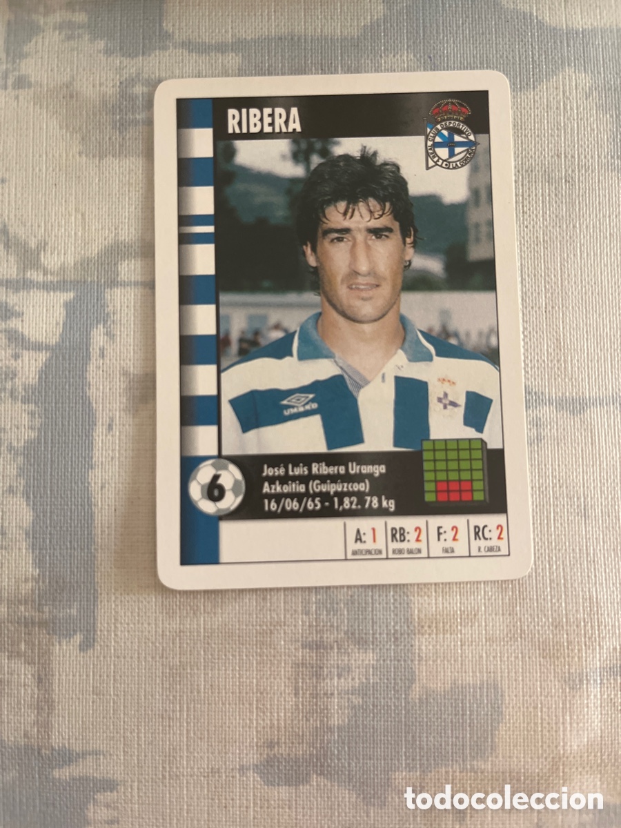 Figurine di Calcio: RIBERA DEPORTIVO DE LA CORU&Ntilde;A SUPER GOL 95 96 MARCA LFP 1995 1996 CARTA FOURNIER PERFECTO ESTADO