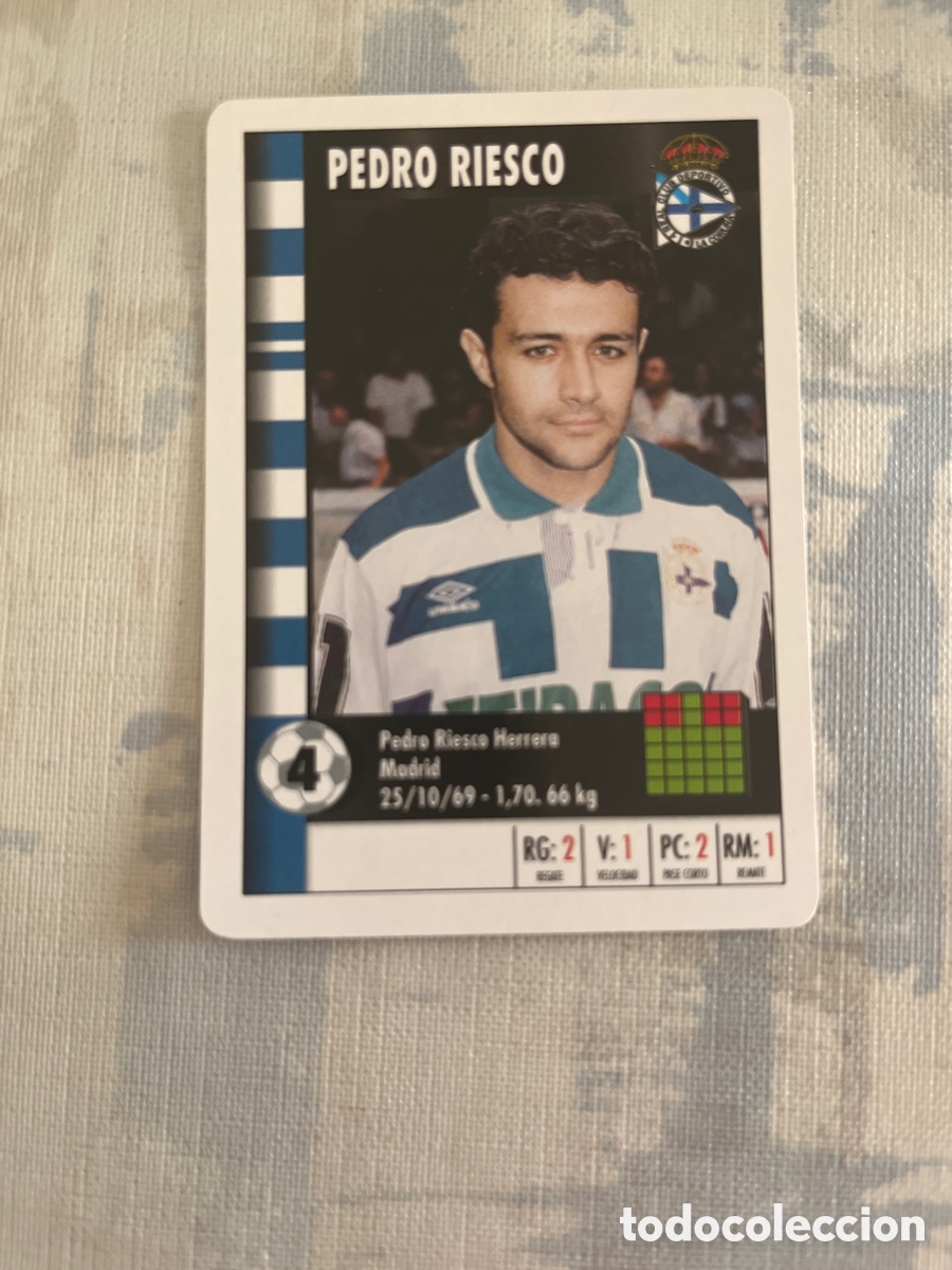 Fu&szlig;ball-Sticker: PEDRO RIESCO DEPORTIVO LA CORU&Ntilde;A SUPER GOL 95 96 MARCA LFP 1995 1996 CARTA FOURNIER PERFECTO ESTADO