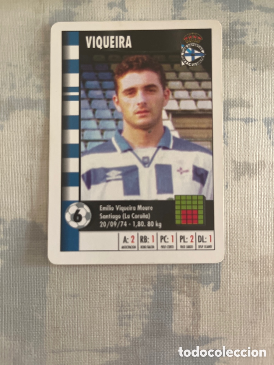 Figurine di Calcio: VIQUEIRA DEPORTIVO LA CORU&Ntilde;A SUPER GOL 95 96 MARCA LFP 1995 1996 CARTA FOURNIER PERFECTO ESTADO