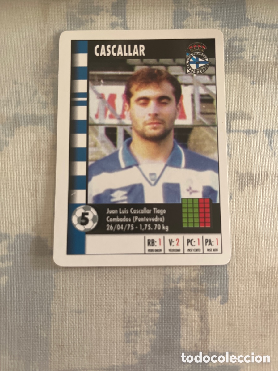 Fu&szlig;ball-Sticker: CASCALLAR DEPORTIVO LA CORU&Ntilde;A SUPER GOL 95 96 MARCA LFP 1995 1996 CARTA FOURNIER PERFECTO ESTADO