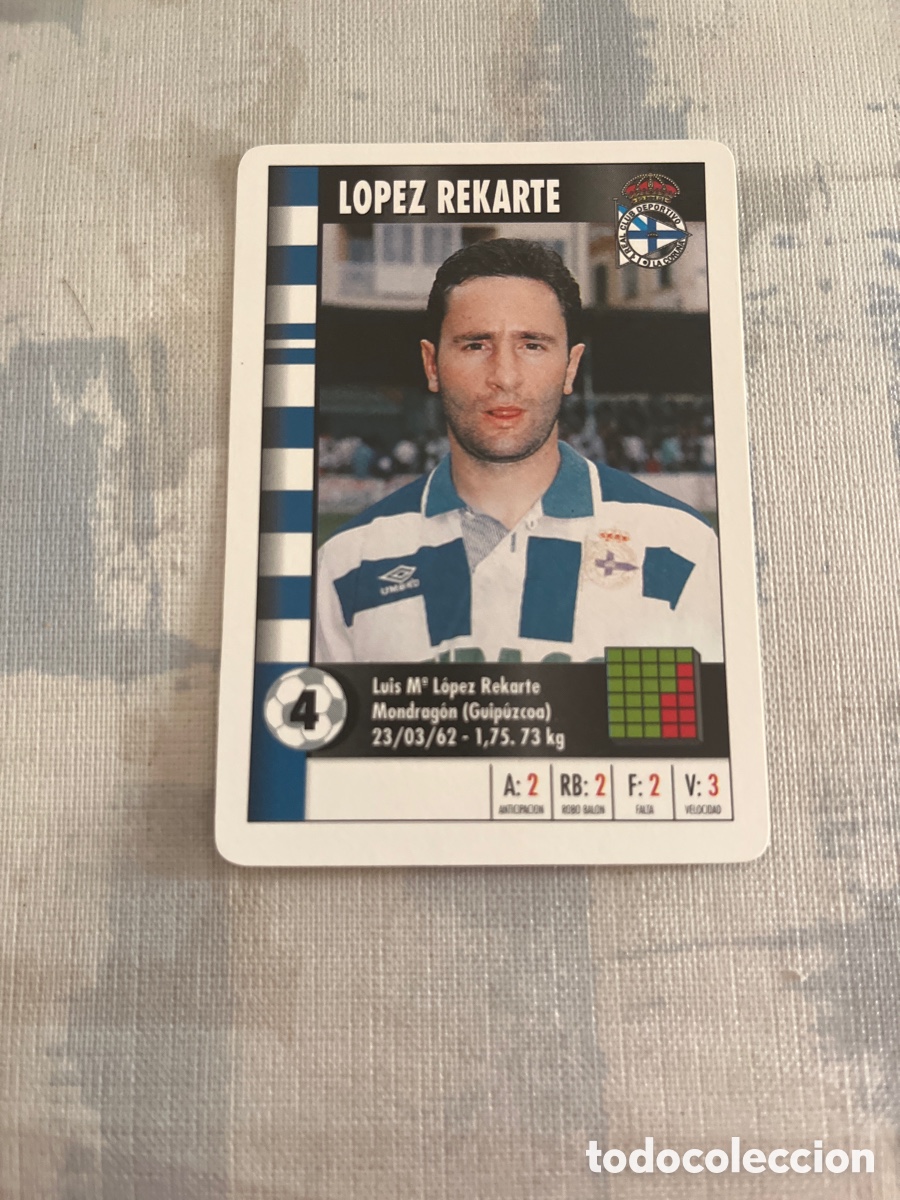 Cromos de f&uacute;tbol: LOPEZ REKARTE DEPORTIVO LA CORU&Ntilde;A SUPER GOL 95 96 MARCA LFP 1995 1996 CARTA FOURNIER PERFECTO ESTADO