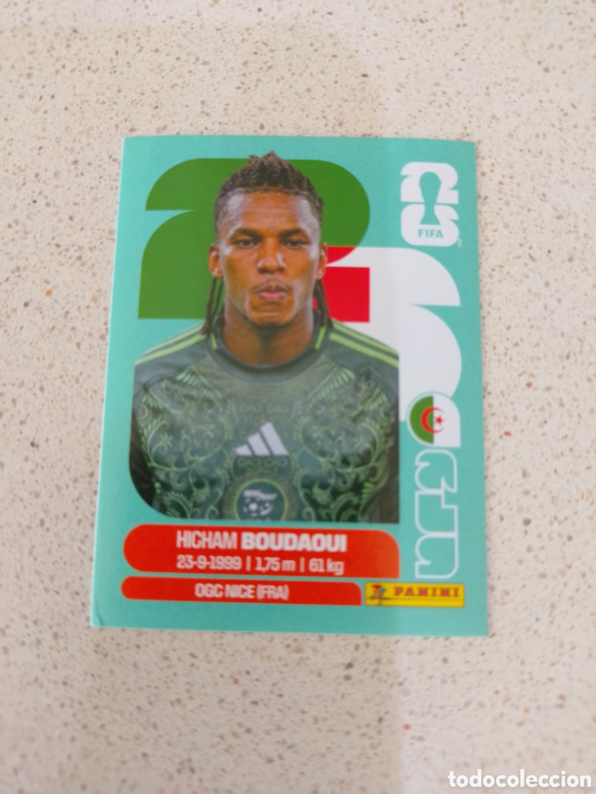 Cromos de F&uacute;tbol: CROMO NUMERO 10 BOUDAOUI ARGELIA. MUNDIAL 2026. PANINI.