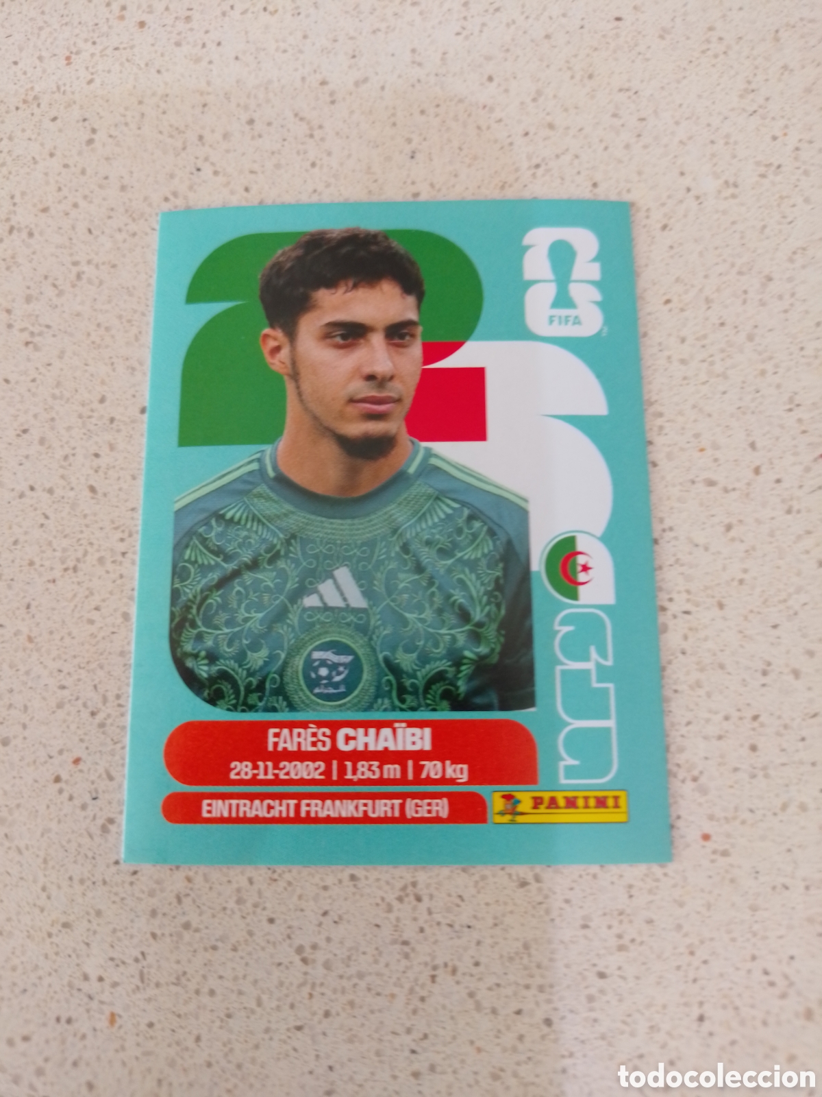 Cromos de F&uacute;tbol: CROMO NUMERO 14 CHAIBI ARGELIA. MUNDIAL 2026. PANINI.