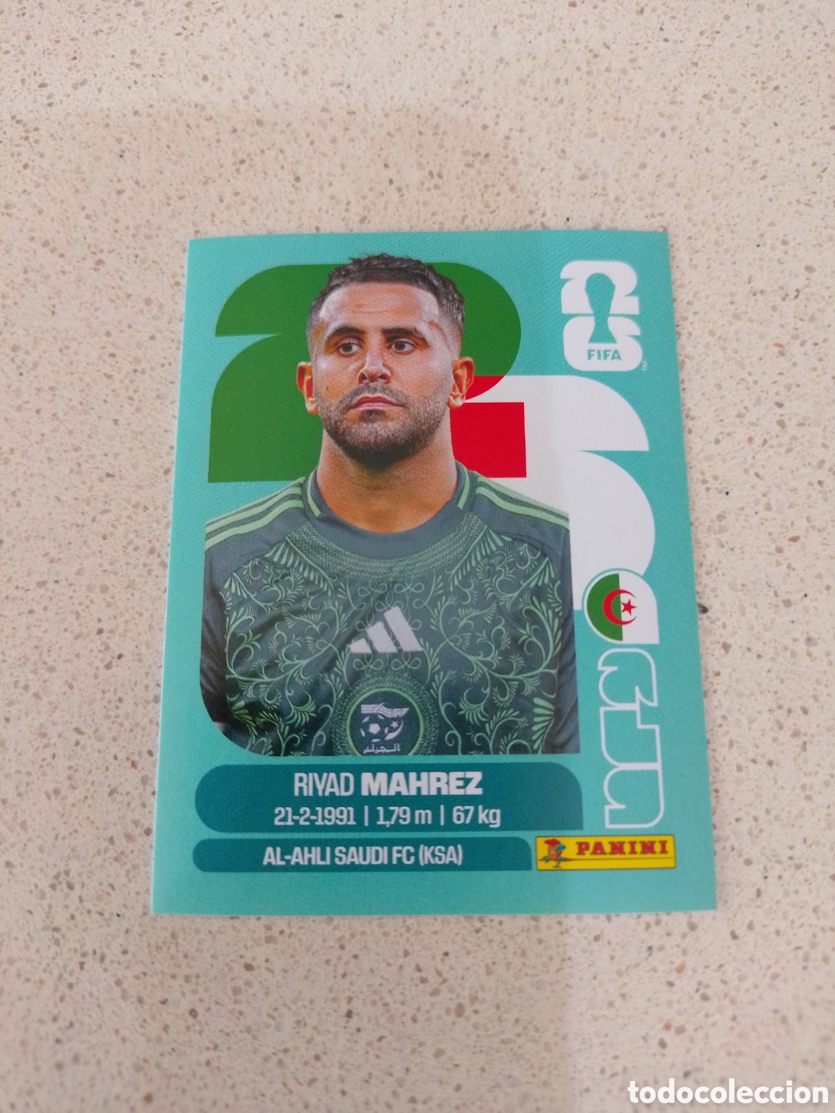 Cromos de Futebol: CROMO NUMERO 15 MAHREZ ARGELIA. MUNDIAL 2026. PANINI.