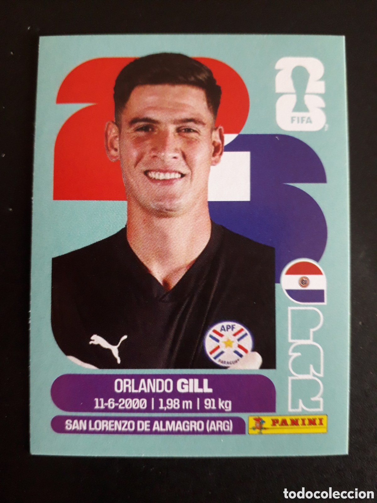 Cromos de F&uacute;tbol: GILL PARAGUAY PAR 3 MUNDIAL F&Uacute;TBOL 2026 FIFA WORLD CUP PANINI SIN PEGAR PEDIDO M&Iacute;NIMO 3&euro;