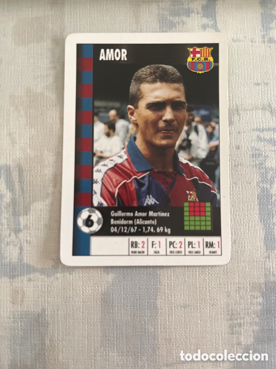 Cromos de Futebol: AMOR F.C.BARCELONA SUPER GOL 95 96 MARCA LFP 1995 1996 CARTA TAMA&Ntilde;O FOURNIER EN PERFECTO ESTADO