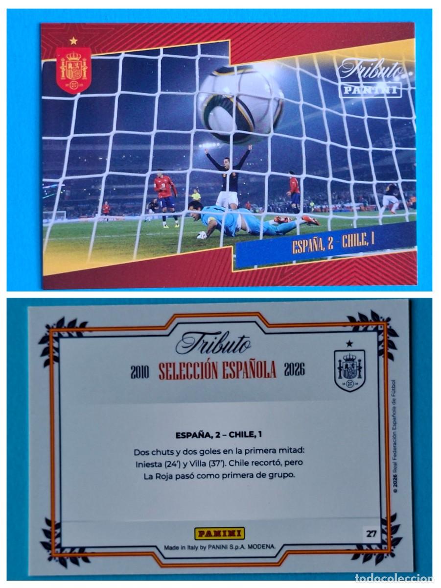 Fu&szlig;ball-Sticker: #27 ESPA&Ntilde;A 2 &ndash; CHILE 1 (Sud&aacute;frica) - TRIBUTO Selecci&oacute;n ESPA&Ntilde;OLA 2010-2026 Panini Card SPAIN