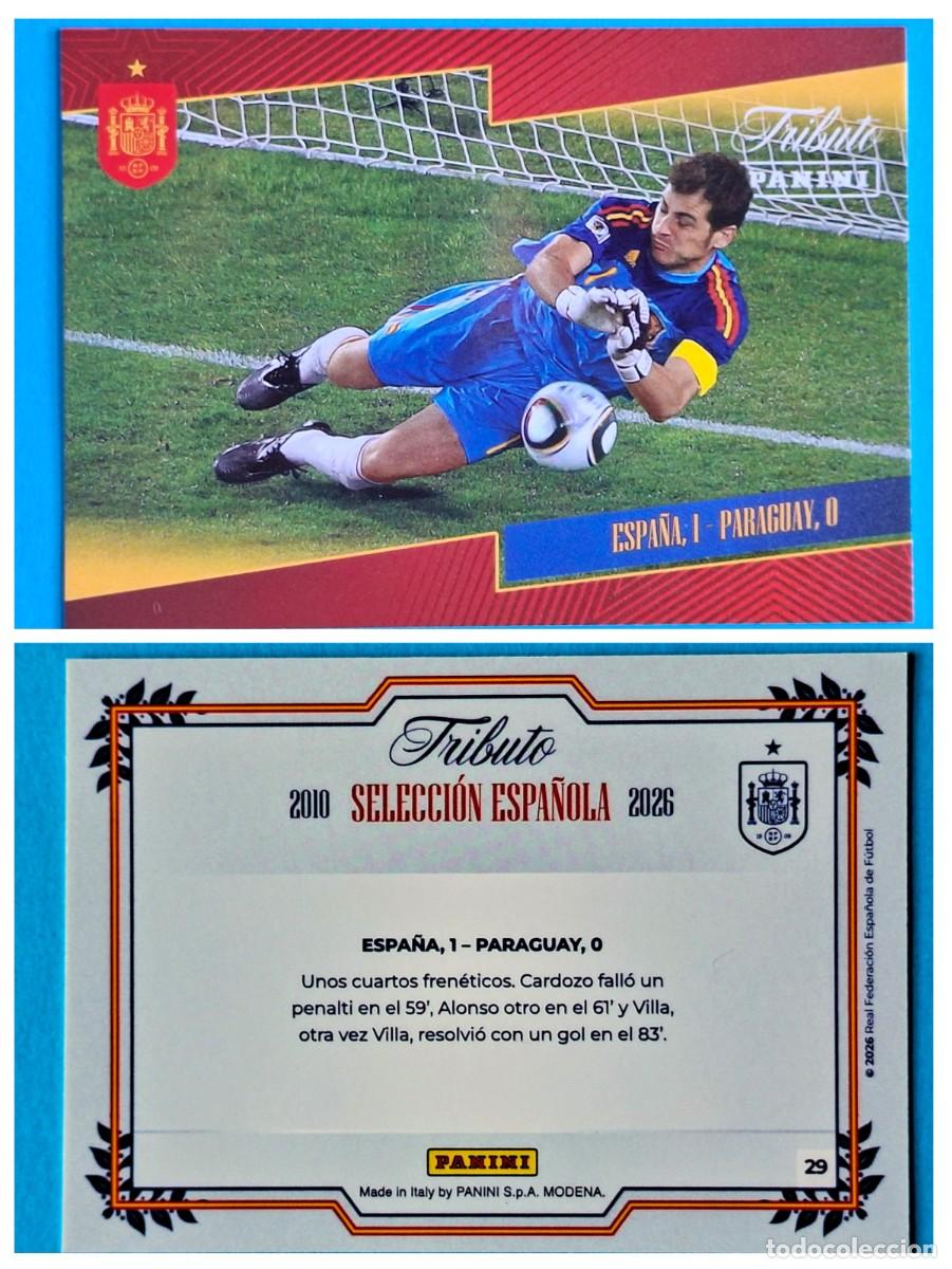 Fu&szlig;ball-Sticker: #29 ESPA&Ntilde;A 1 &ndash; PARAGUAY 0 (Sud&aacute;frica) - TRIBUTO Selecci&oacute;n ESPA&Ntilde;OLA 2010-2026 Panini Card SPAIN
