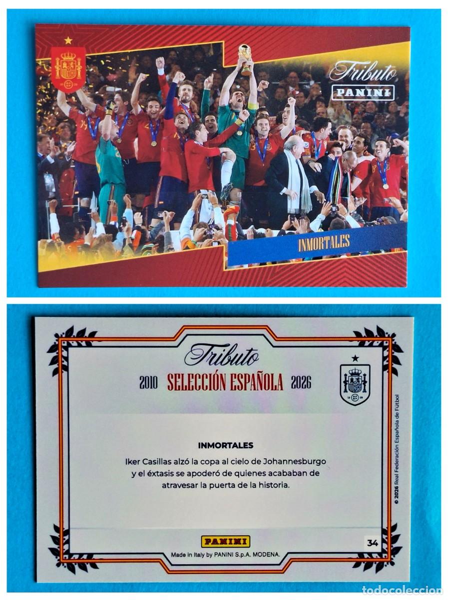 Cromos de F&uacute;tbol: #34 INMORTALES (Sud&aacute;frica) - TRIBUTO Selecci&oacute;n ESPA&Ntilde;OLA 2010-2026 Panini Card SPAIN