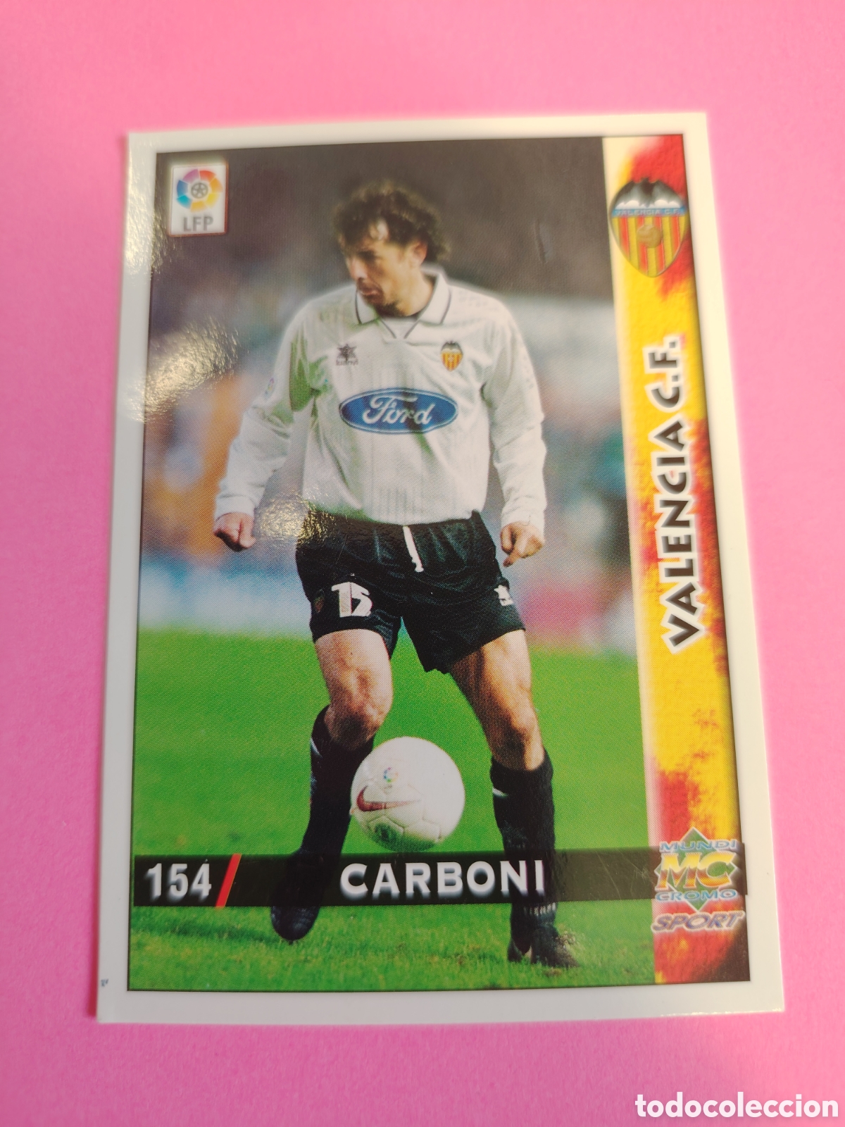 Cromos de F&uacute;tbol: VALENCIA-N&deg;154-CARBONI-MUNDICROMO FICHAS DE LA LIGA 1998 1999 98 99