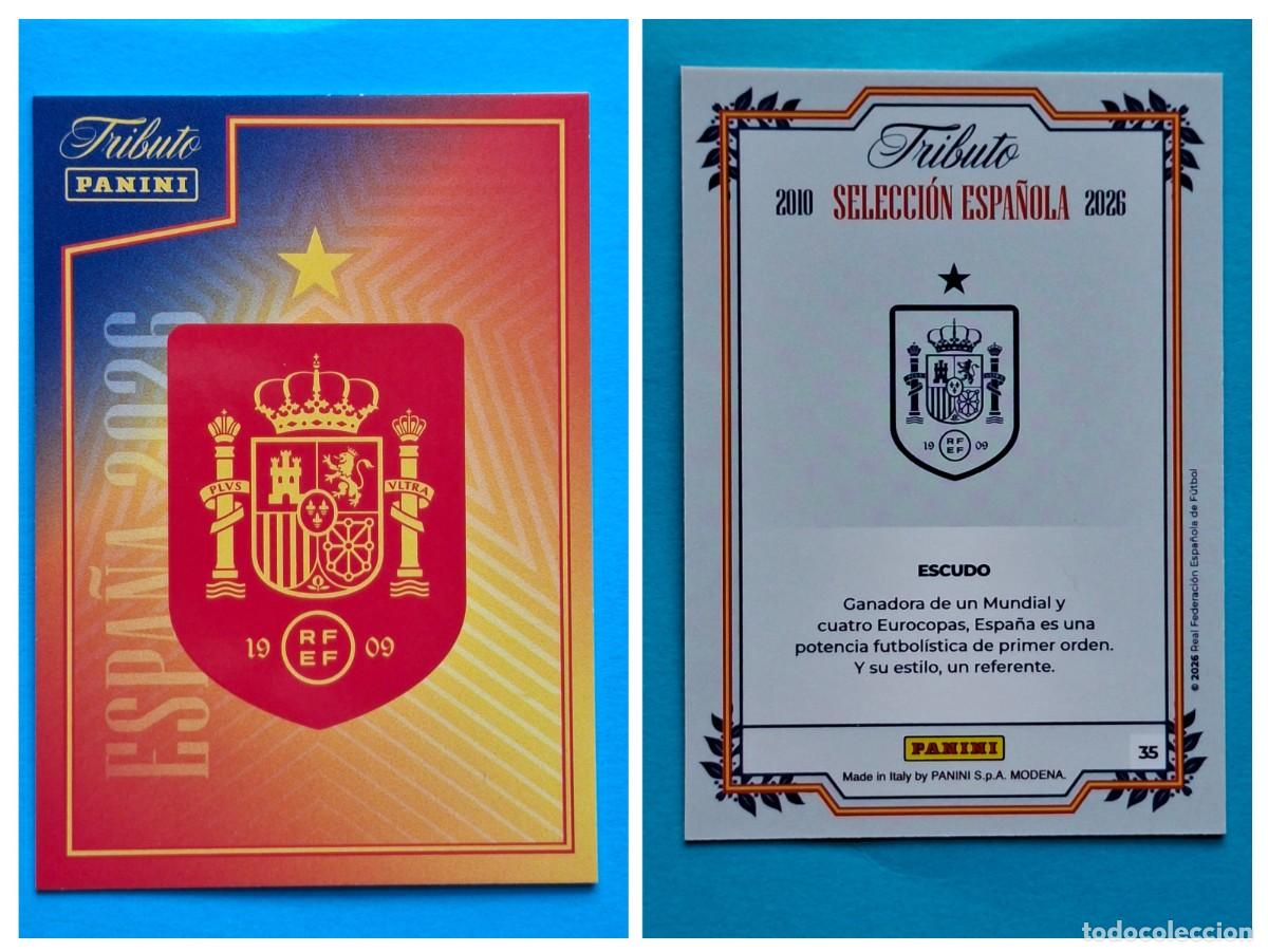 Cromos de F&uacute;tbol: #35 ESCUDO (La Roja) - TRIBUTO Selecci&oacute;n ESPA&Ntilde;OLA 2010-2026 Panini Card SPAIN