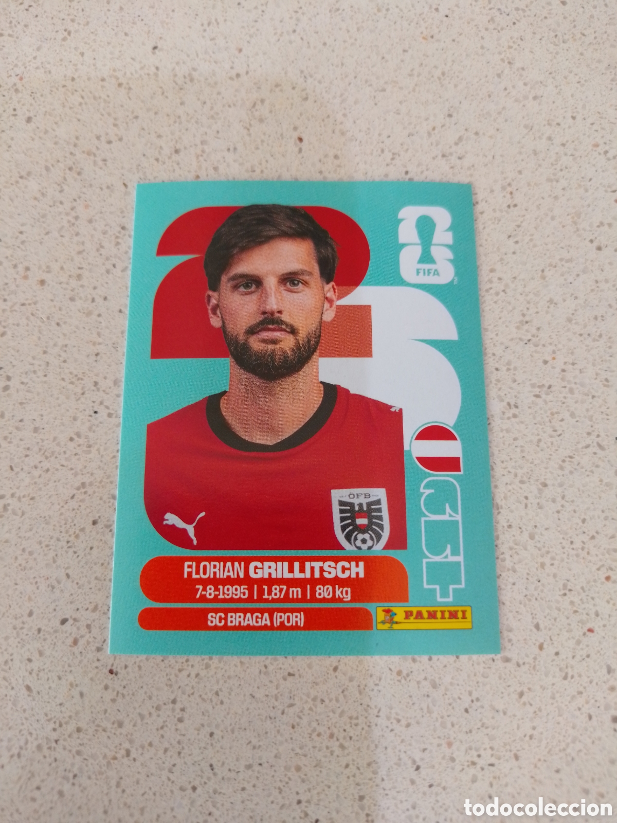 Cromos de F&uacute;tbol: CROMO NUMERO 14 GRILLITSCH AUSTRIA. MUNDIAL 2026. PANINI.