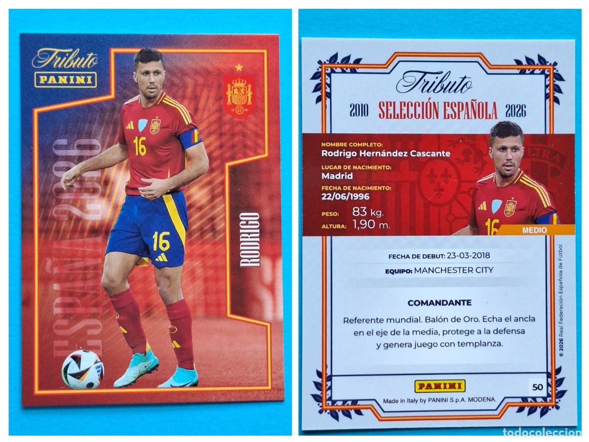 Figurine di Calcio: #50 RODRI (La Roja) - TRIBUTO Selecci&oacute;n ESPA&Ntilde;OLA 2010-2026 Panini Card SPAIN