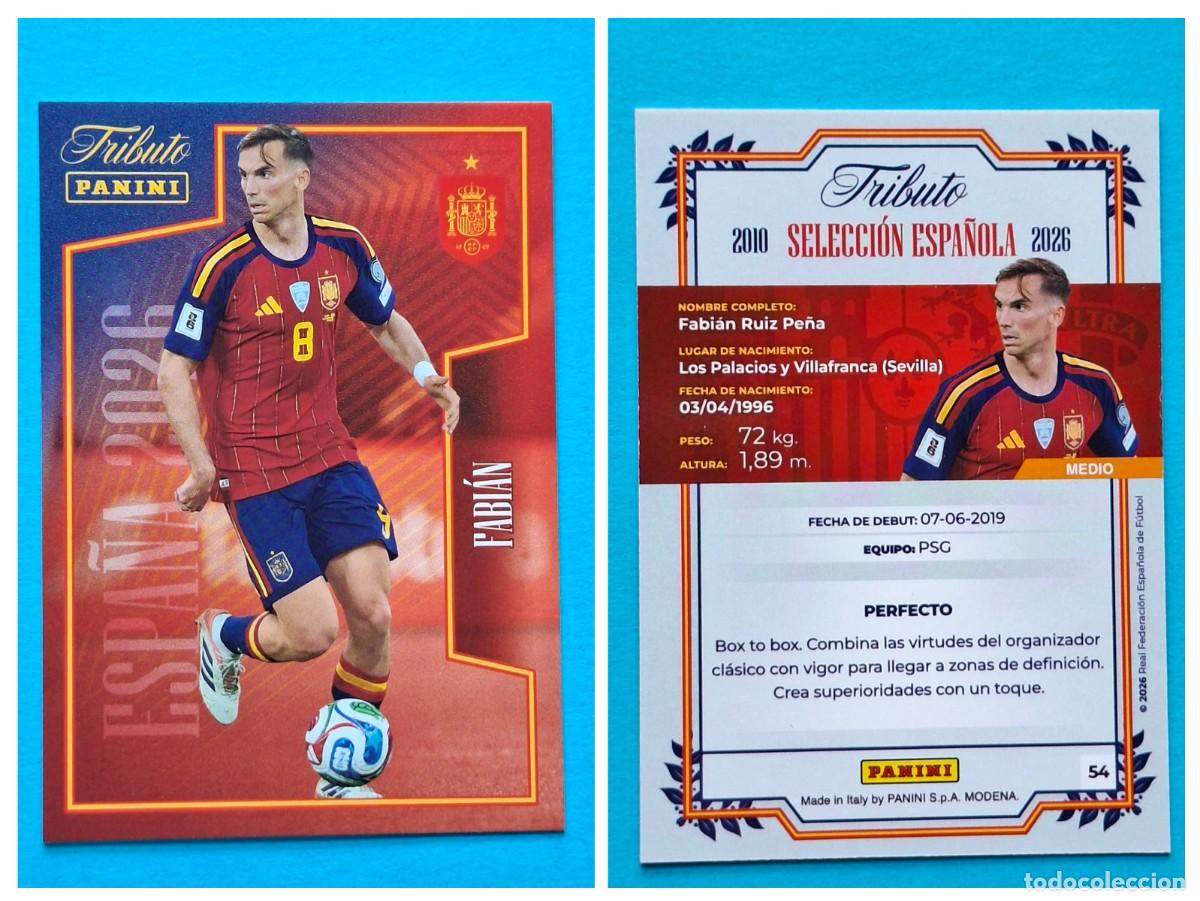 Cartes &agrave; collectionner de Football: #54 FABI&Aacute;N (La Roja) - TRIBUTO Selecci&oacute;n ESPA&Ntilde;OLA 2010-2026 Panini Card SPAIN
