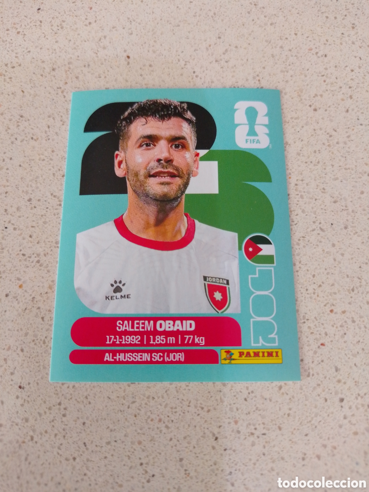 Cromos de F&uacute;tbol: CROMO NUMERO 7 OBAID JORDANIA. MUNDIAL 2026. PANINI.