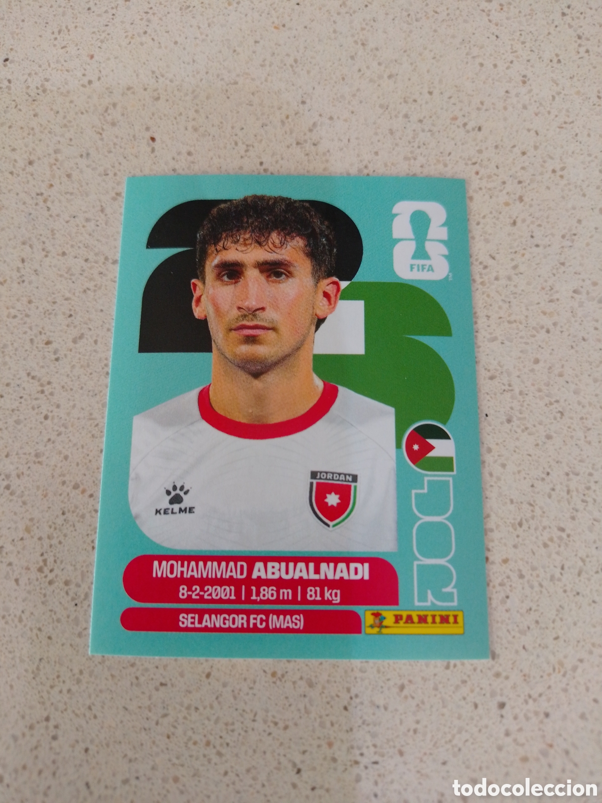 Cromos de F&uacute;tbol: CROMO NUMERO 8 ABUALNADI JORDANIA. MUNDIAL 2026. PANINI.