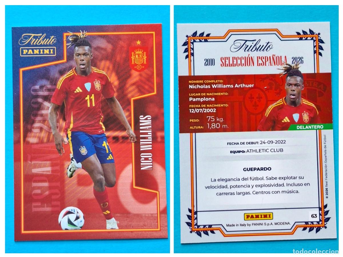 Cromos de F&uacute;tbol: #63 NICO WILLIAMS (La Roja) - TRIBUTO Selecci&oacute;n ESPA&Ntilde;OLA 2010-2026 Panini Card SPAIN