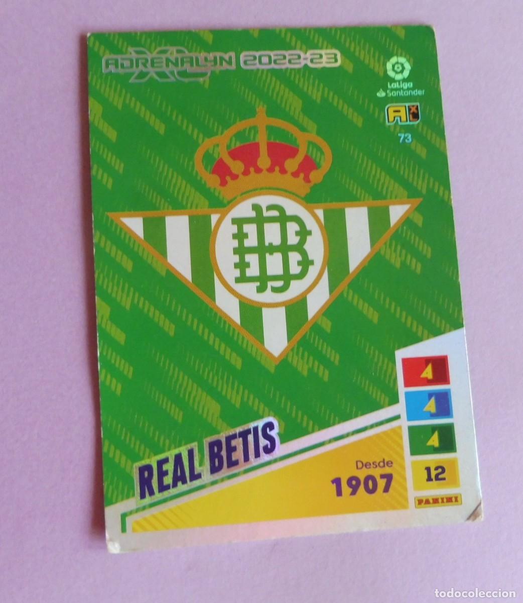 Cromos de F&uacute;tbol: CROMO PANINI ADRENALYN - LIGA SANTANDER 2022/23 - N&Uacute;M 73 - ESCUDO REAL BETIS