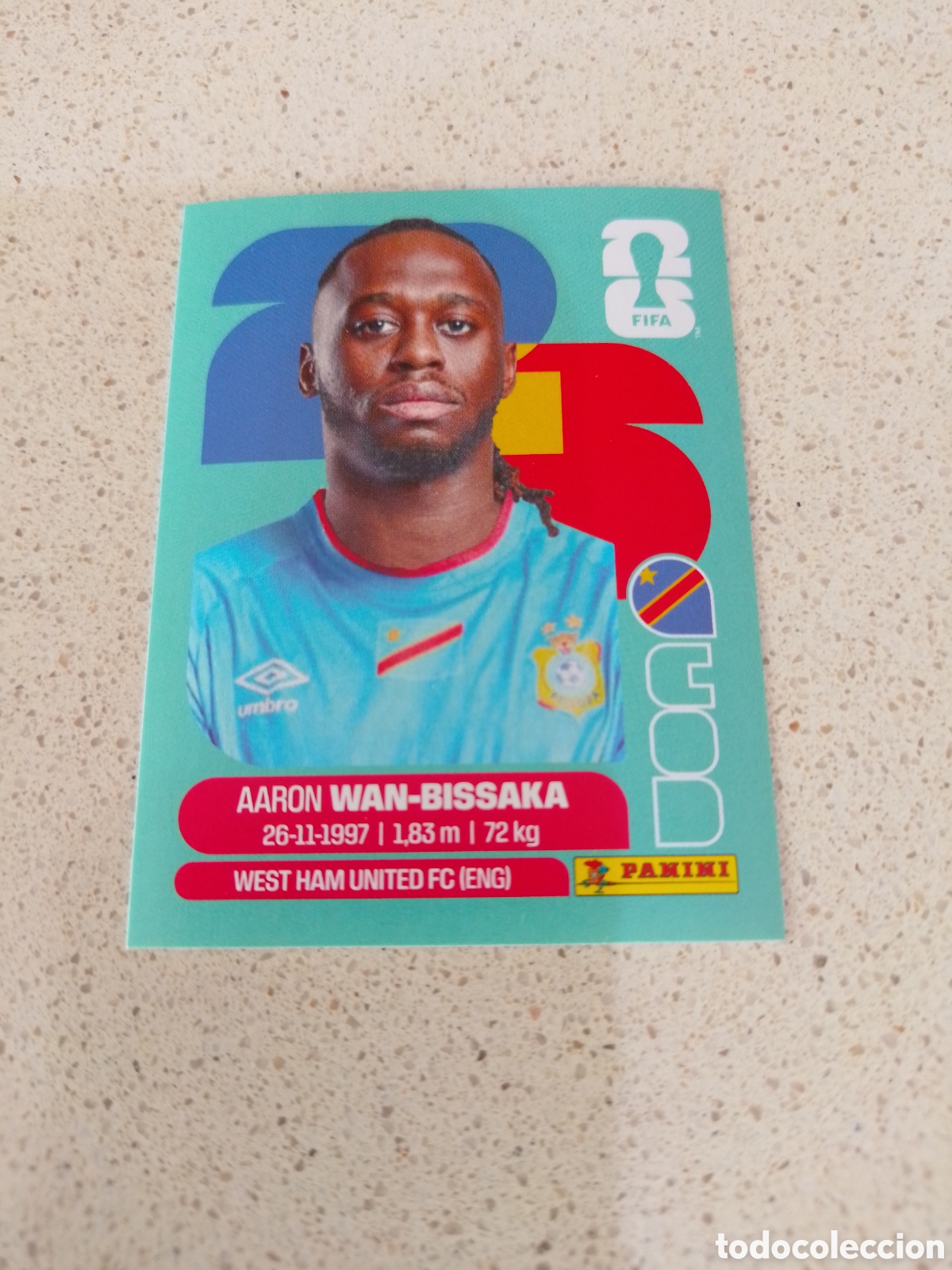 Cromos de F&uacute;tbol: CROMO NUMERO 3 WAN-BISSAKA CONGO. MUNDIAL 2026. PANINI.