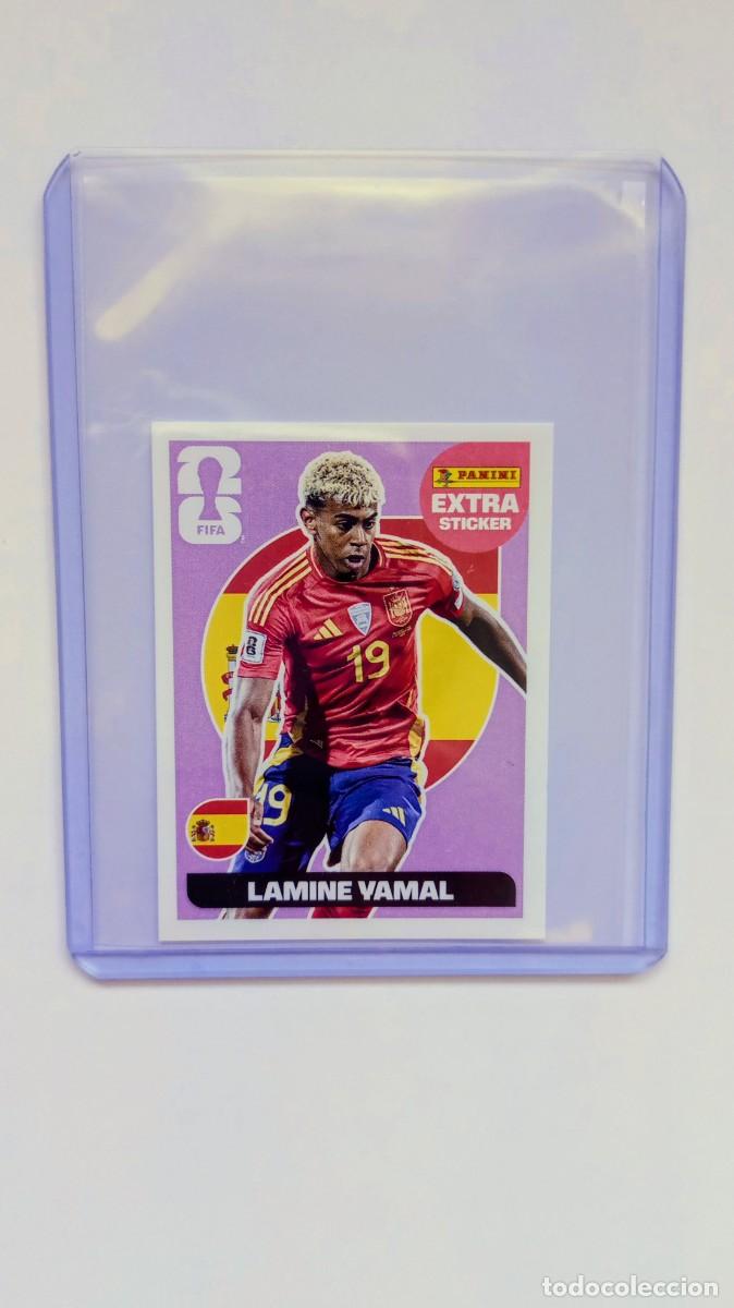 Cromos de F&uacute;tbol: Lamine Yamal Extra Sticker Morado Mundial 2026