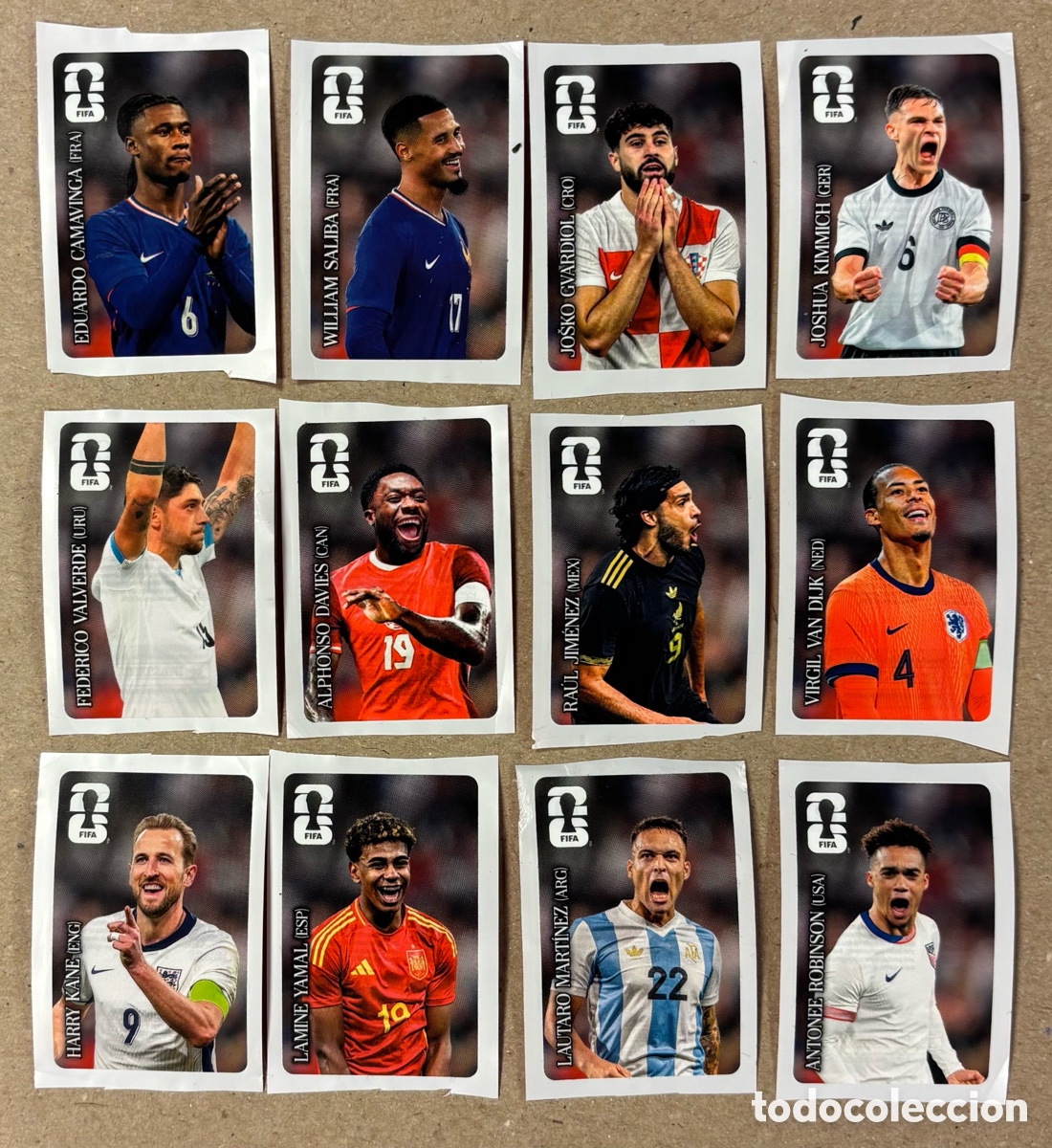 Cromos de F&uacute;tbol: SET COMPLETO 12 CROMOS PROMO COCA COLA PANINI MUNDIAL WTOLD CUP 2026. LAMINE, KANE, LAUTARO,&hellip;
