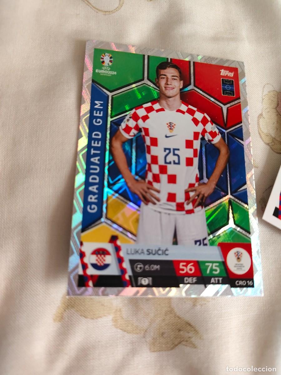 Cromos de F&uacute;tbol: CRO 16 CRO16 EURO 2024 TOPPS LUKA SUČIĆ CROACIA MATCH ATTAX 24 EUROCOPA GRADUATED GEM